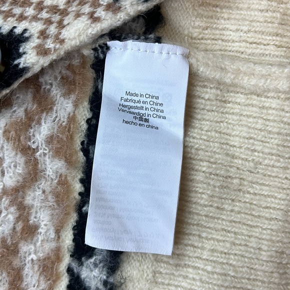 J Crew Fair Isle Buttoned Cardigan Sweater Brown/Cream Sz M - Picture 7 of 11